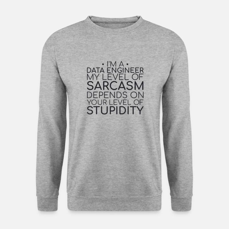 "Data Engineer Sarcasm | Data Science" - Unisex Pullover - Weißgrau meliert