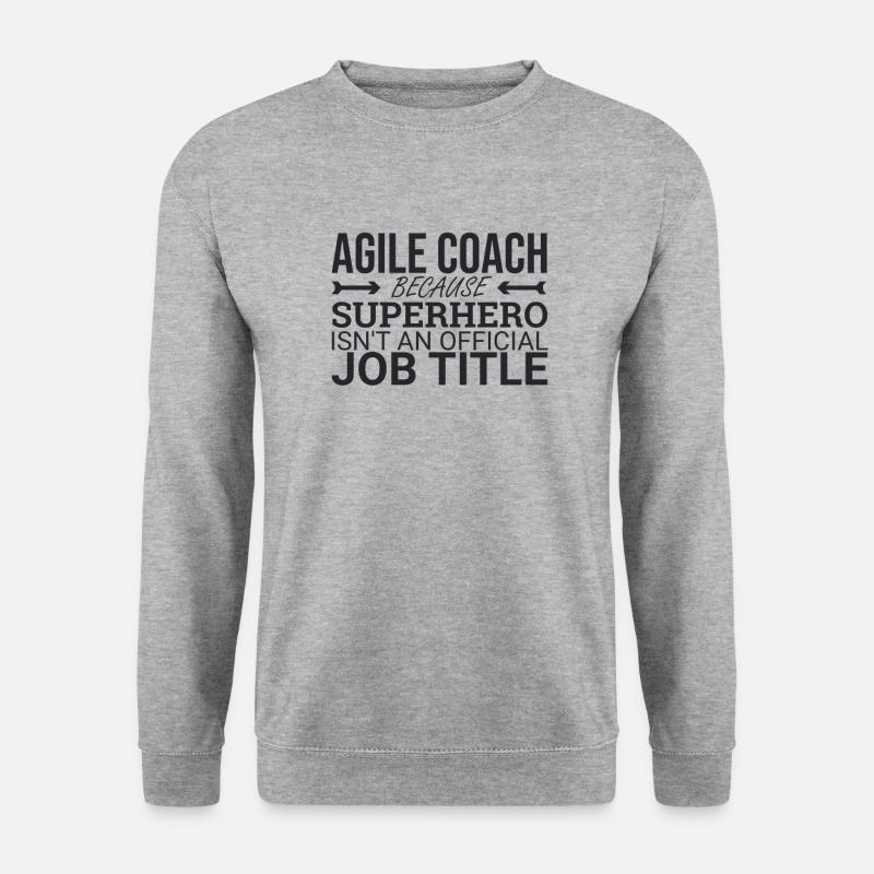 "Agile Coach Superhero | Agile" - Unisex Pullover - Weißgrau meliert