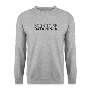 "Data Ninja Born | Data Science" - Unisex Sweatshirt - salt & pepper - Front - Alina (178cm) & Michal (187cm)