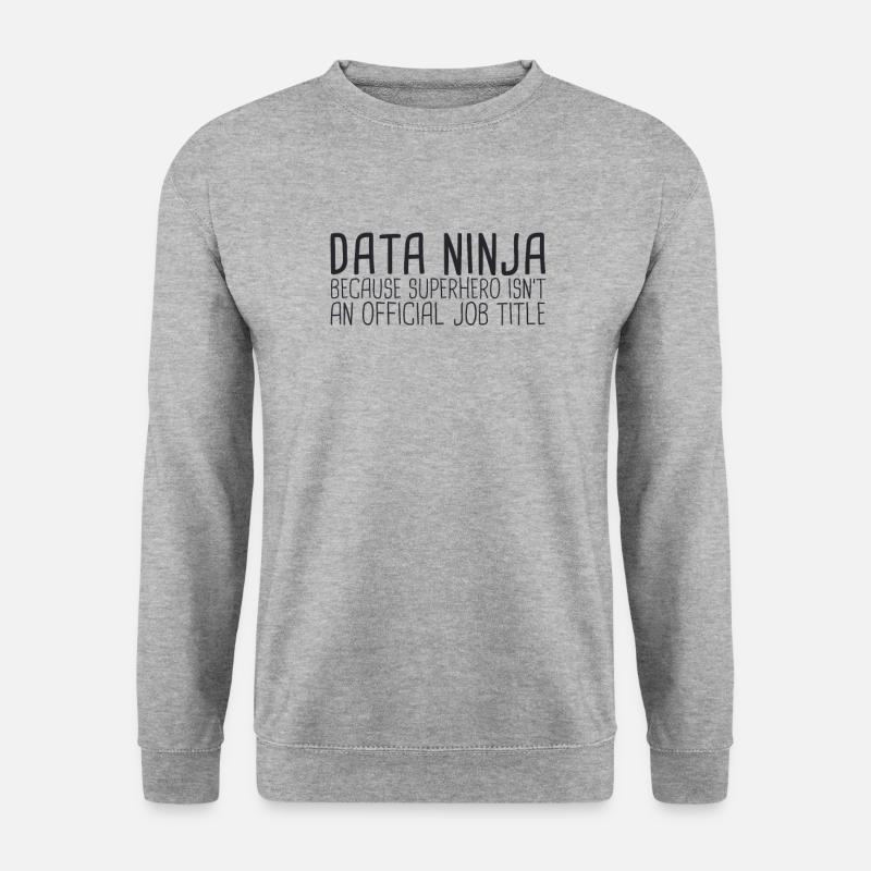 "Data Ninja Superhero | Data Science" - Unisex Pullover - Weißgrau meliert