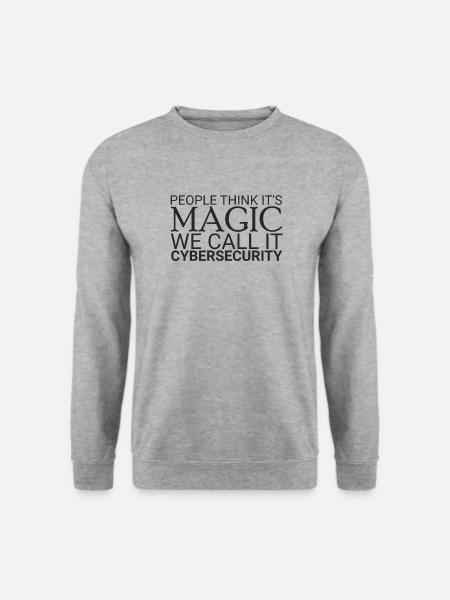 "Cybersecurity Magic | Cybersecurity" - Unisex Pullover - Weißgrau meliert