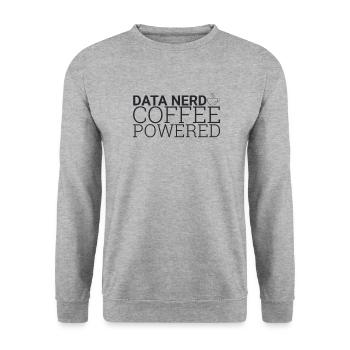 "Data Nerd Coffee | Data Science" - Unisex Sweatshirt - salt & pepper - Front - Alina (178cm) & Michal (187cm)