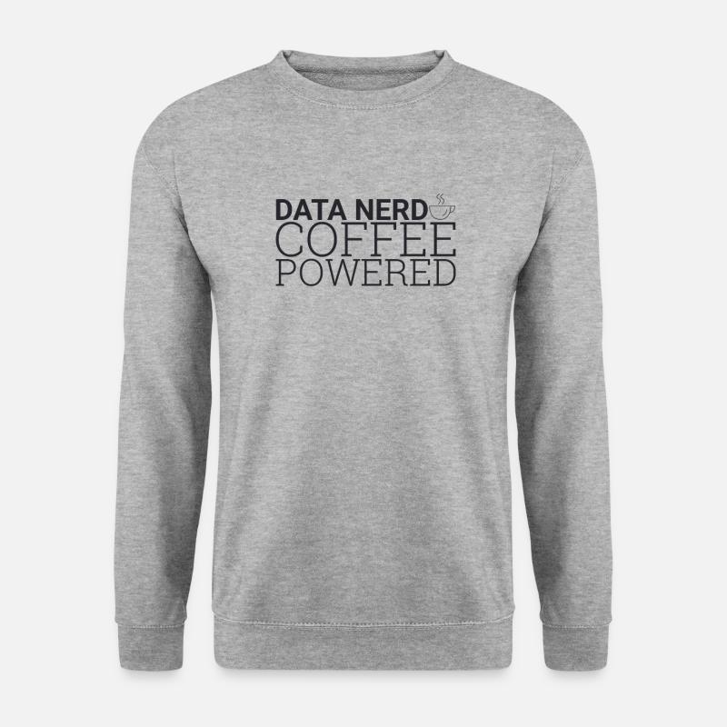 "Data Nerd Coffee | Data Science" - Unisex Pullover - Weißgrau meliert
