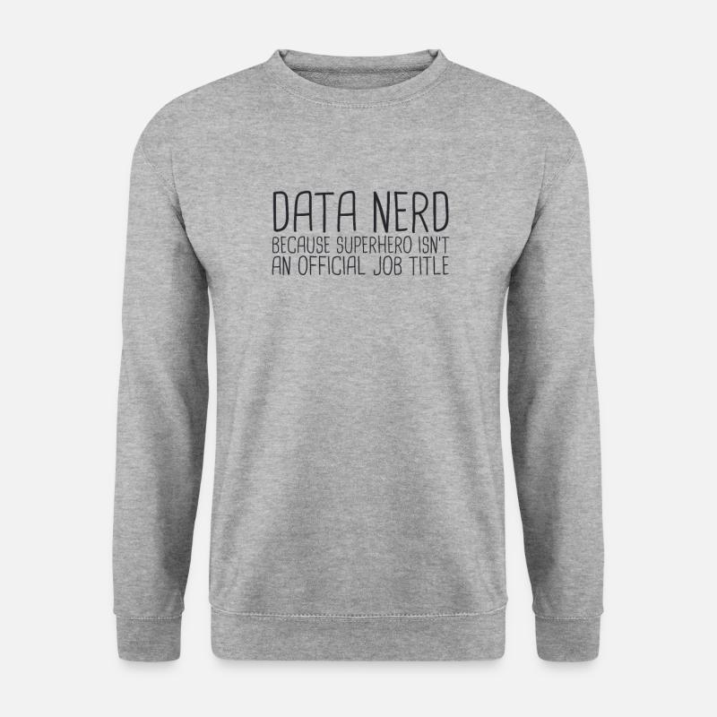 "Data Nerd Superhero | Data Science" - Unisex Pullover - Weißgrau meliert