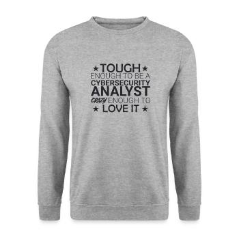 "Cybersecurity Analyst Crazy | Cybersecurity" - Unisex Pullover - Weißgrau meliert - Vorne - Alina (178cm) & Michal (187cm)