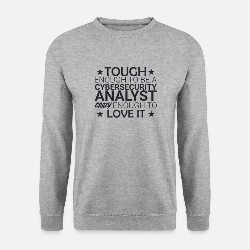"Cybersecurity Analyst Crazy | Cybersecurity" - Unisex Pullover - Weißgrau meliert