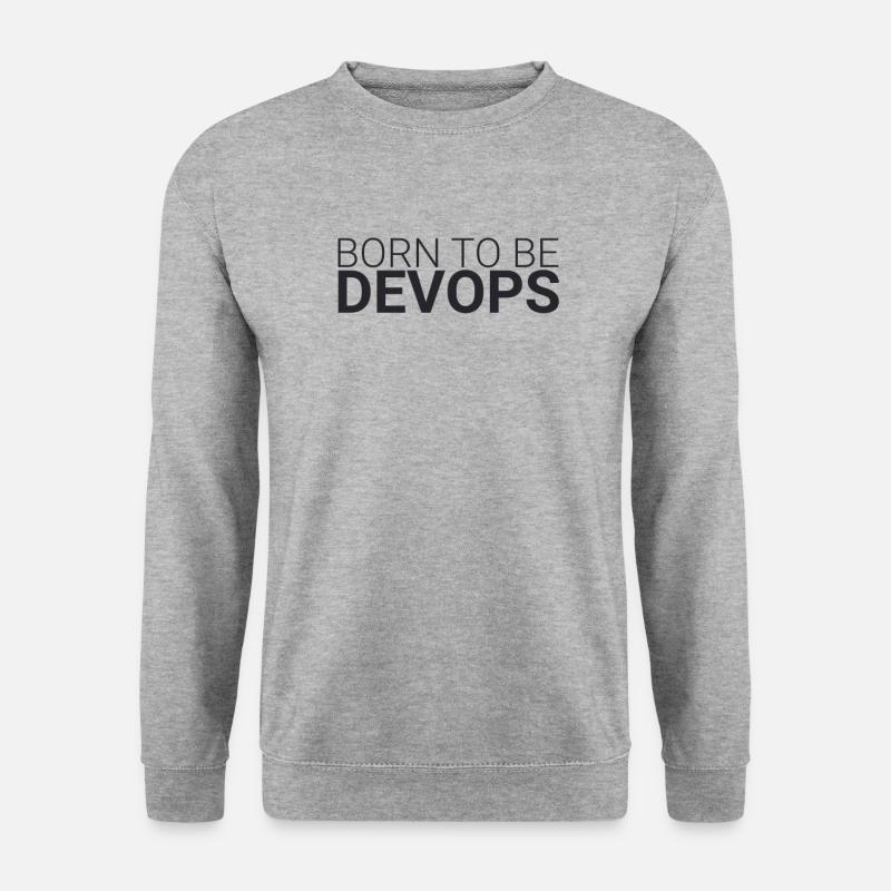 "DevOps Born | Softwareentwicklung" - Unisex Pullover - Weißgrau meliert