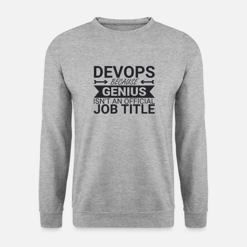 "DevOps Genius | Softwareentwicklung" - Unisex Pullover - Weißgrau meliert