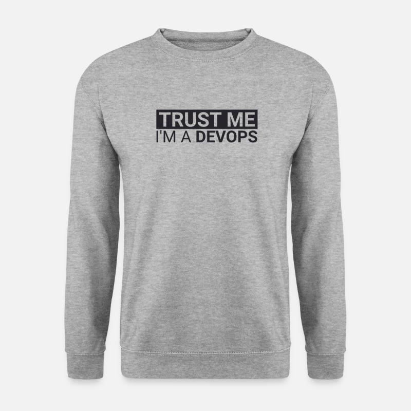 "DevOps Trust | Softwareentwicklung" - Unisex Pullover - Weißgrau meliert