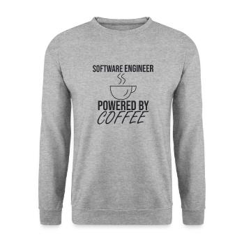 "Software Engineer Coffee | Programming" - Unisex Sweatshirt - salt & pepper - Front - Alina (178cm) & Michal (187cm)