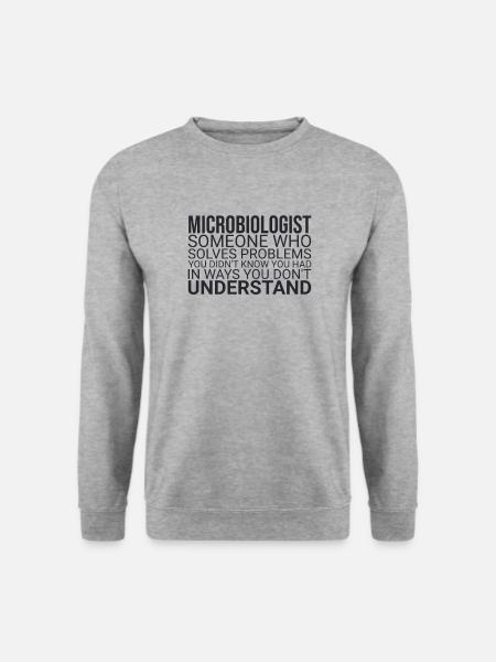 "Microbiologist Problem | Mikrobiologie" - Unisex Pullover - Weißgrau meliert
