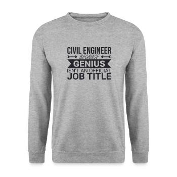 "Civil Engineer Genius | Civil Engineering" - Unisex Sweatshirt - salt & pepper - Front - Alina (178cm) & Michal (187cm)