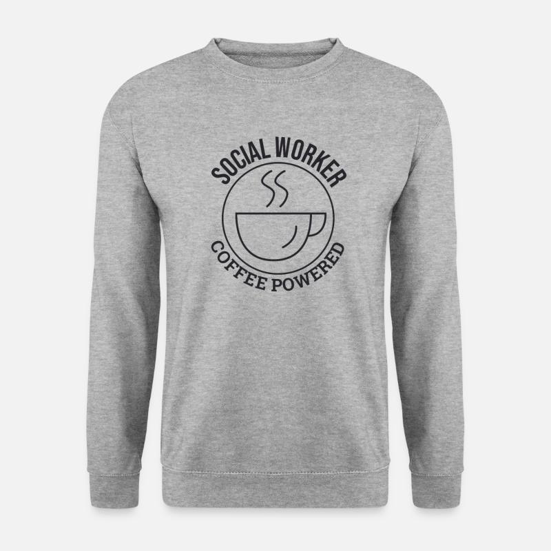 "Social Worker Coffee | Sozialarbeit" - Unisex Pullover - Weißgrau meliert