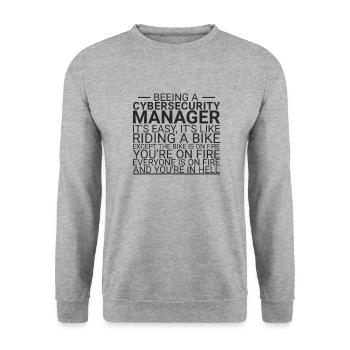 "Cybersecurity Manager Hell | Cybersecurity" - Unisex Pullover - Weißgrau meliert - Vorne - Alina (178cm) & Michal (187cm)
