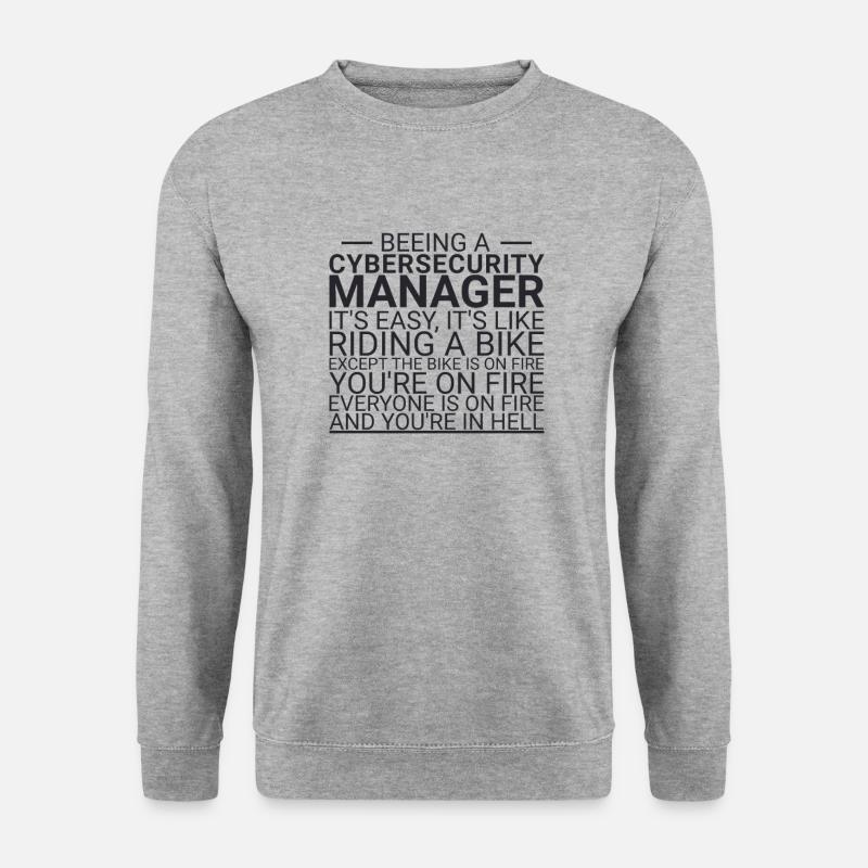 "Cybersecurity Manager Hell | Cybersecurity" - Unisex Pullover - Weißgrau meliert