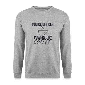 "Police Officer Coffee | Police" - Unisex Sweatshirt - salt & pepper - Front - Alina (178cm) & Michal (187cm)