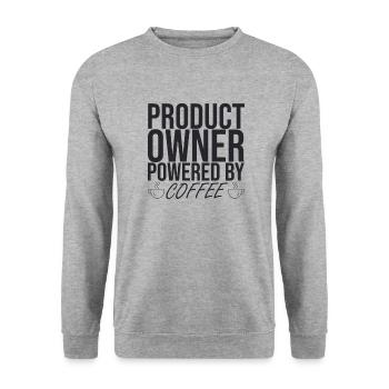 « Product Owner Coffee | » Scrum Master" » - Sweat-shirt Unisexe - gris chiné - Devant - Alina (178cm) & Michal (187cm)