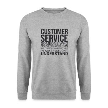 "Customer Service Problem | Service Management" - Unisex Sweatshirt - salt & pepper - Front - Alina (178cm) & Michal (187cm)