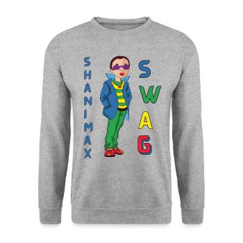 Swag Collections - Unisex Pullover - Weißgrau meliert - Vorne - Alina (178cm) & Michal (187cm)