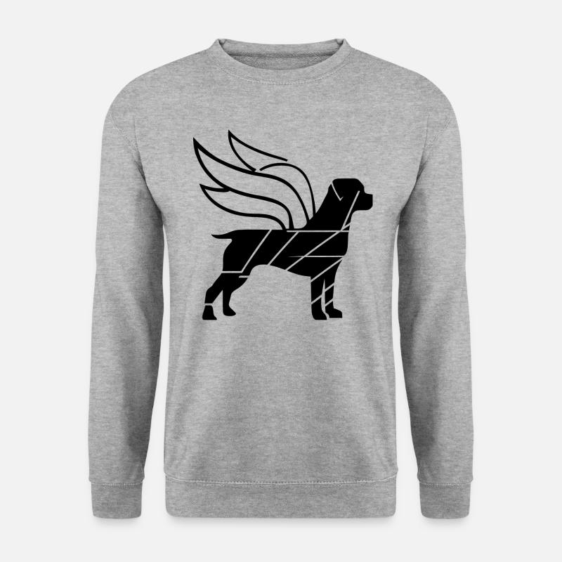 Rottweiler Ange avec Ailes Silhouette - Sweat-shirt Unisexe - gris chiné
