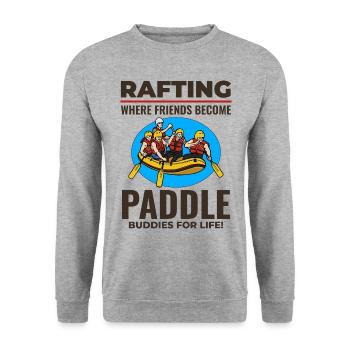 Rafting Team Raft White Water Rafter Paddle Funny - Sweat-shirt Unisexe - gris chiné - Devant - Alina (178cm) & Michal (187cm)