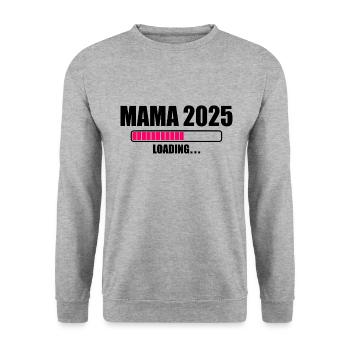 Mama 2025 - Unisex Pullover - Weißgrau meliert - Vorne - Alina (178cm) & Michal (187cm)