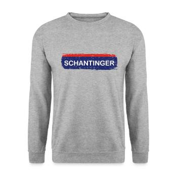 Schantinger Polizei Gendamarie - Unisex Pullover - Weißgrau meliert - Vorne - Alina (178cm) & Michal (187cm)