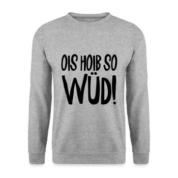 Ois hoib so Süd | Mundart Wien Bayern dialekt - Unisex Pullover - Weißgrau meliert - Vorne - Alina (178cm) & Michal (187cm)