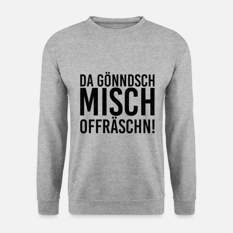 da gönndsch misch offräschn sächsisch Sachsen Ossi - Unisex Pullover - Weißgrau meliert