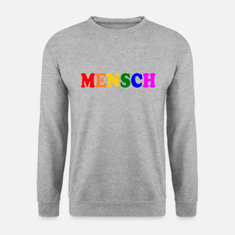 Mensch - Unisex Pullover - Weißgrau meliert