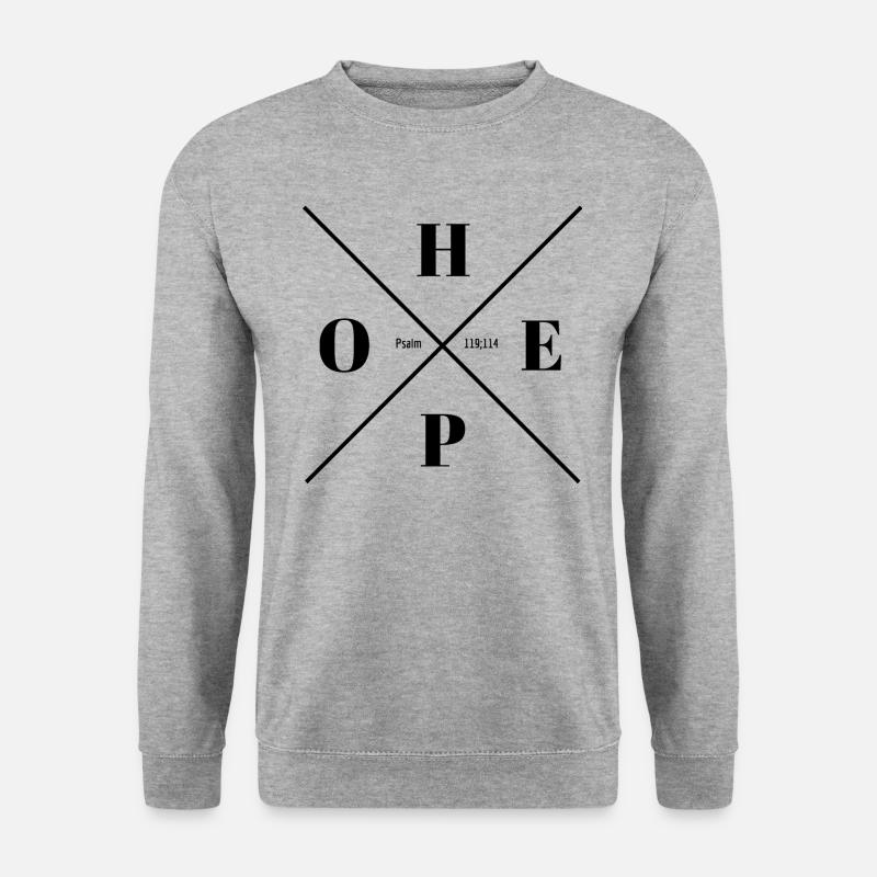 hope - Unisex Pullover - Weißgrau meliert