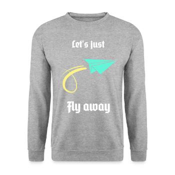 Fly Away - Unisex Pullover - Weißgrau meliert - Vorne - Alina (178cm) & Michal (187cm)