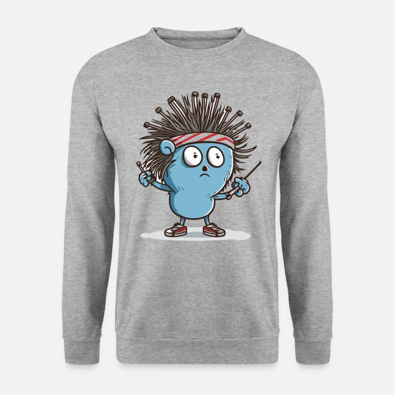 Stachelschwein-Lockenwickler - Unisex Pullover - Weißgrau meliert