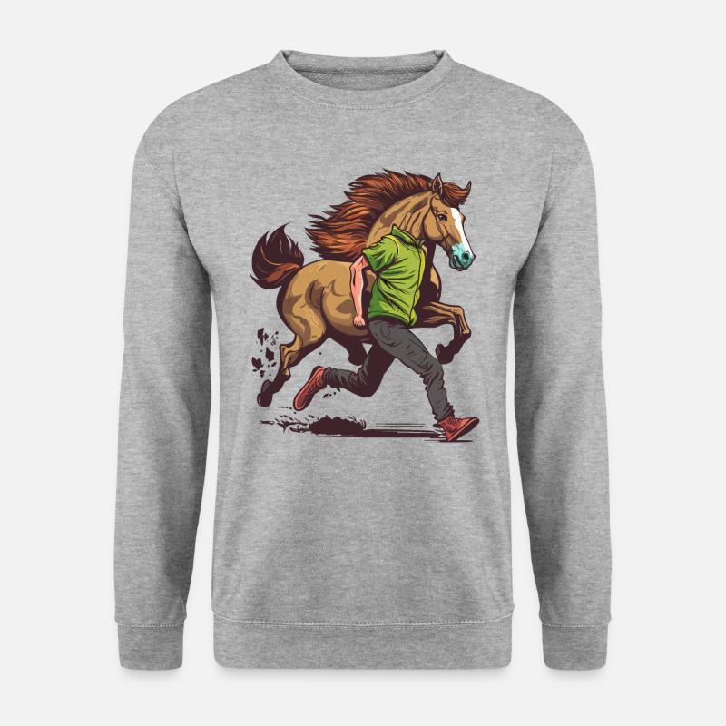 Ausdauerlauf für Pferde - Unisex Pullover - Weißgrau meliert