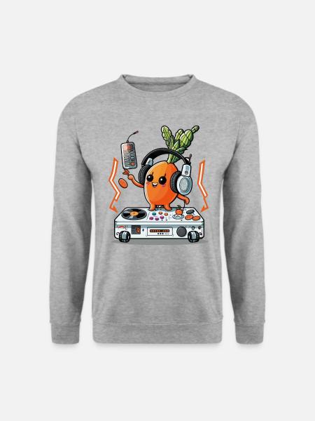 Die Karotten-Party - Unisex Pullover - Weißgrau meliert