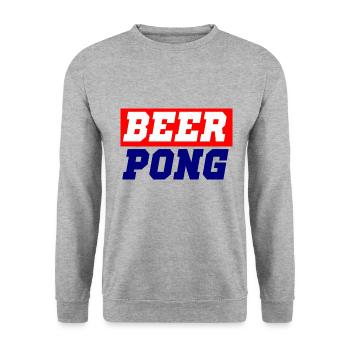 beerpong - Sweat-shirt Unisexe - gris chiné - Devant - Alina (178cm) & Michal (187cm)