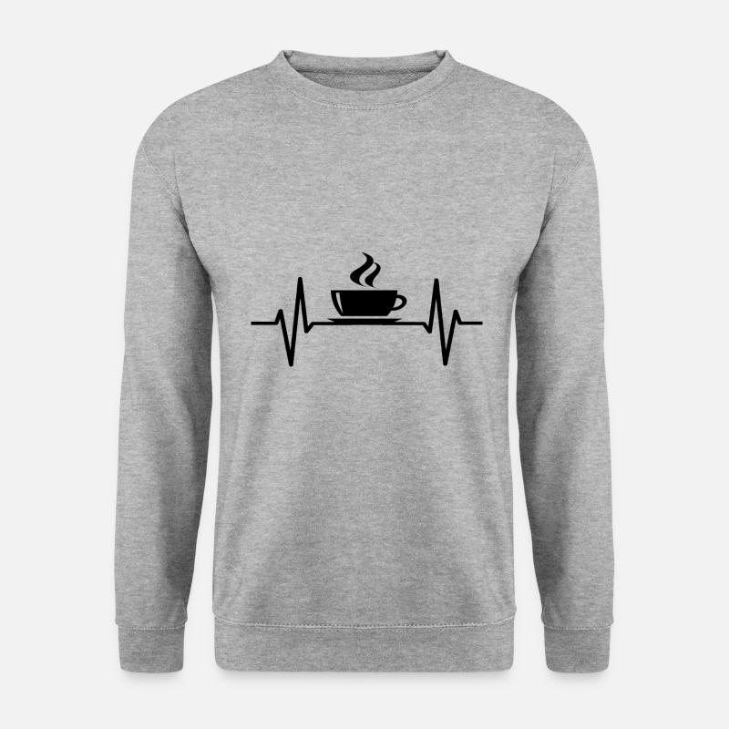 Kaffee - Unisex Pullover - Weißgrau meliert