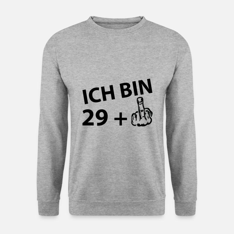 Ich bin 29 plus 1 - Unisex Pullover - Weißgrau meliert