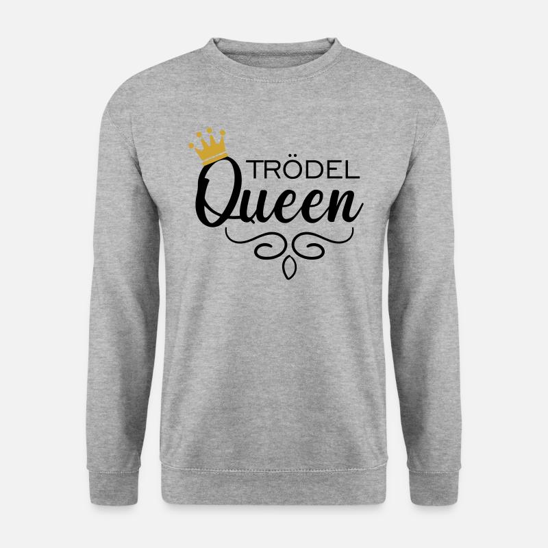 Trödel Queen - Unisex Pullover - Weißgrau meliert