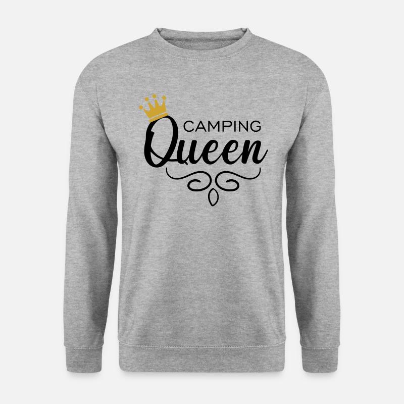 Camping Queen - Unisex Pullover - Weißgrau meliert