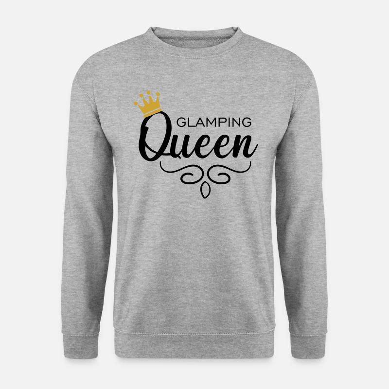 Glamping Queen - Unisex Pullover - Weißgrau meliert