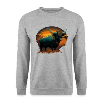 Yak de montagne - Sweat-shirt Unisexe - gris chiné - Devant - Alina (178cm) & Michal (187cm)