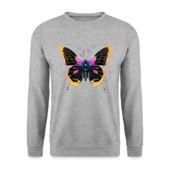 Ailes numériques rayonnantes - Sweat-shirt Unisexe - gris chiné - Devant - Alina (178cm) & Michal (187cm)
