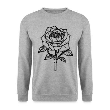 Rose Flower Thorns - Unisex Sweatshirt - salt & pepper - Front - Alina (178cm) & Michal (187cm)