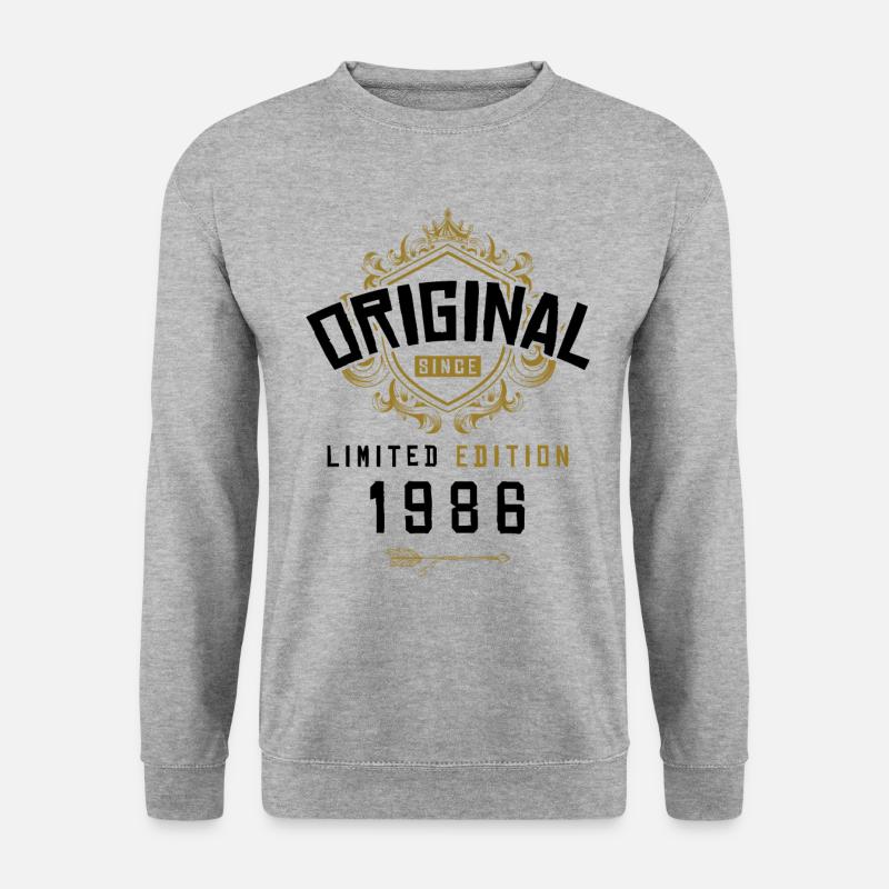 1986 limited edition Geburtstag - Unisex Pullover - Weißgrau meliert