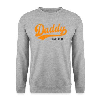 Daddy - Meilleur papa papa du monde - est. 1998 - Sweat-shirt Unisexe - gris chiné - Devant - Alina (178cm) & Michal (187cm)