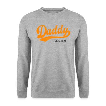 Daddy - Bester Dad Daddy Papa der Welt - est. 1971 - Unisex Pullover - Weißgrau meliert - Vorne - Alina (178cm) & Michal (187cm)