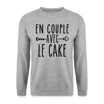 En Couple avec Cake, cadeau Fans de Cake - Sweat-shirt Unisexe - gris chiné - Devant - Alina (178cm) & Michal (187cm)