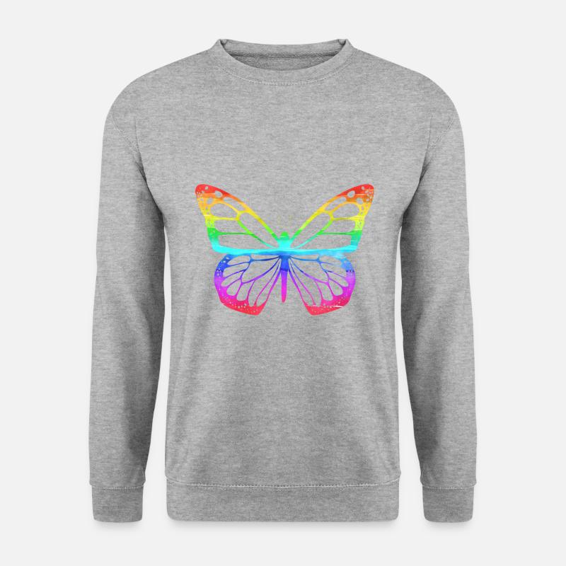 Schmetterling Geschenke Falter Schmetterlinge - Unisex Pullover - Weißgrau meliert