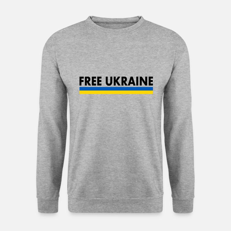 Free ukraine - Unisex Pullover - Weißgrau meliert